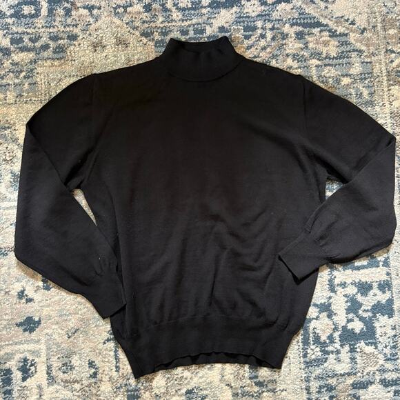 Lord & Taylor Merino Wool Black Turtleneck - Picture 1 of 4